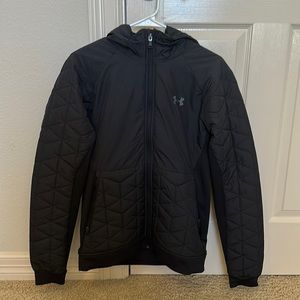 Adult Small Under Armour Cold Gear Reactor Men Jacket with Hood Hybrid- like new